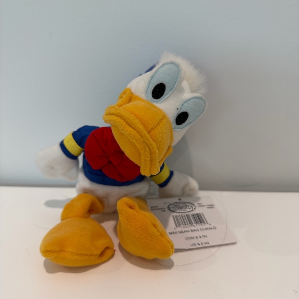 Disney Store Plush Donald Duck Mini Bean Bag Collectible Stuffed Animal